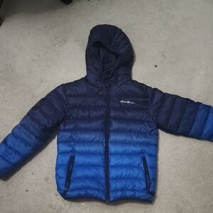 Eddie Bauer Kids Navy and Blue Puffer Jacket Sz 7/8